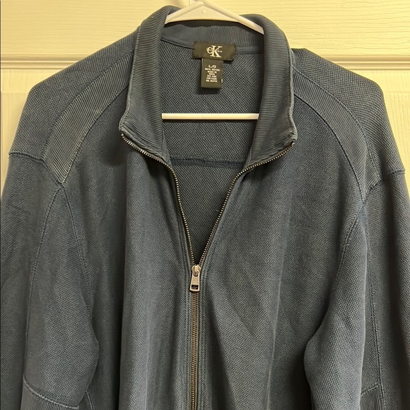 Calvin Klein Blue Zip Up Sweater - Picture 4 of 5